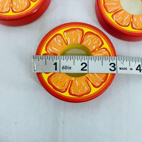 Vintage Orange Slice Napkin Ring Set Citrus Summertime - Picture 3 of 3